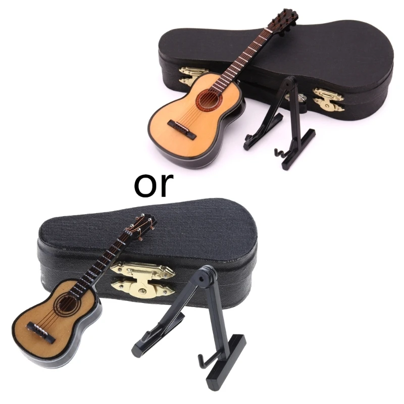 

Dropship Mini Guitar Musical Instrument Collectible Dollhouse Model Home Decors