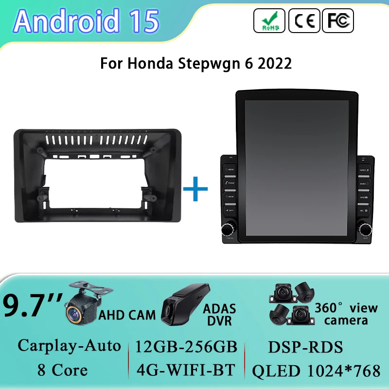 

Автомагнитола WIFI 4G DSP для Honda Stepwgn 6 2022, мультимедийный видеоплеер, GPS-навигация, Android Auto, Carplay, без DVD, 2DIN