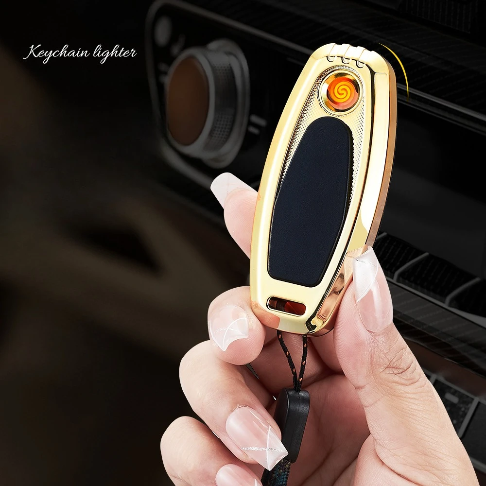 Mini Mute Tungsten Cigarette Lighter, Charging Lighter, Stylish Portable Keychain, Personalized Gift