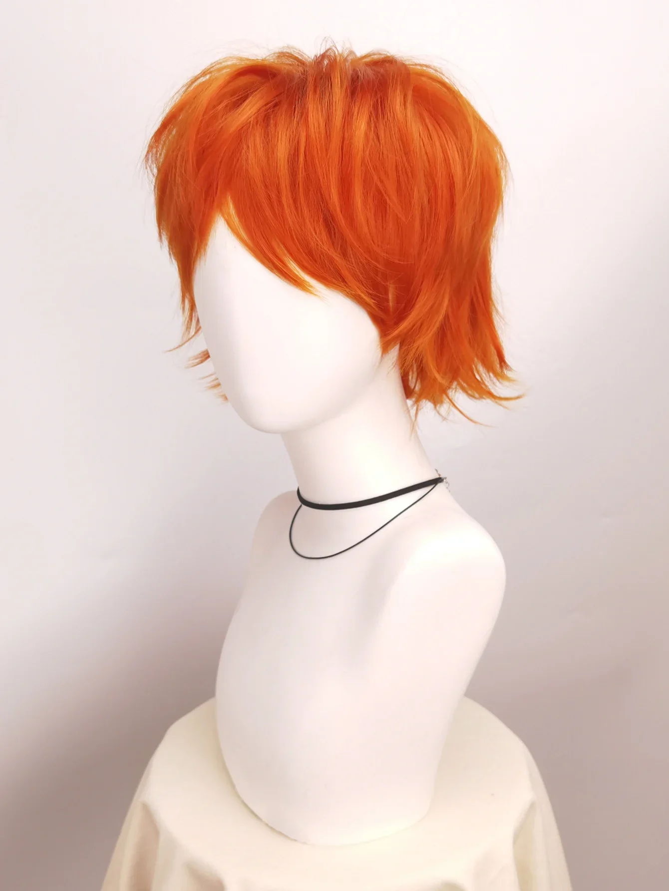 Short Orange Cosplay Wig Men Man Synthetic Anime Role Play Wigs for Party Orange Hair Halloween Costume Wigs