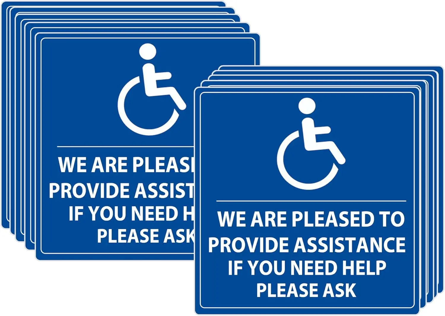 

We are Pleased to Provide Assistance Label Decal 6 x 6 inch Handicap Parking Sign Door Sticker 10 Pcs Handicap Warning Sign