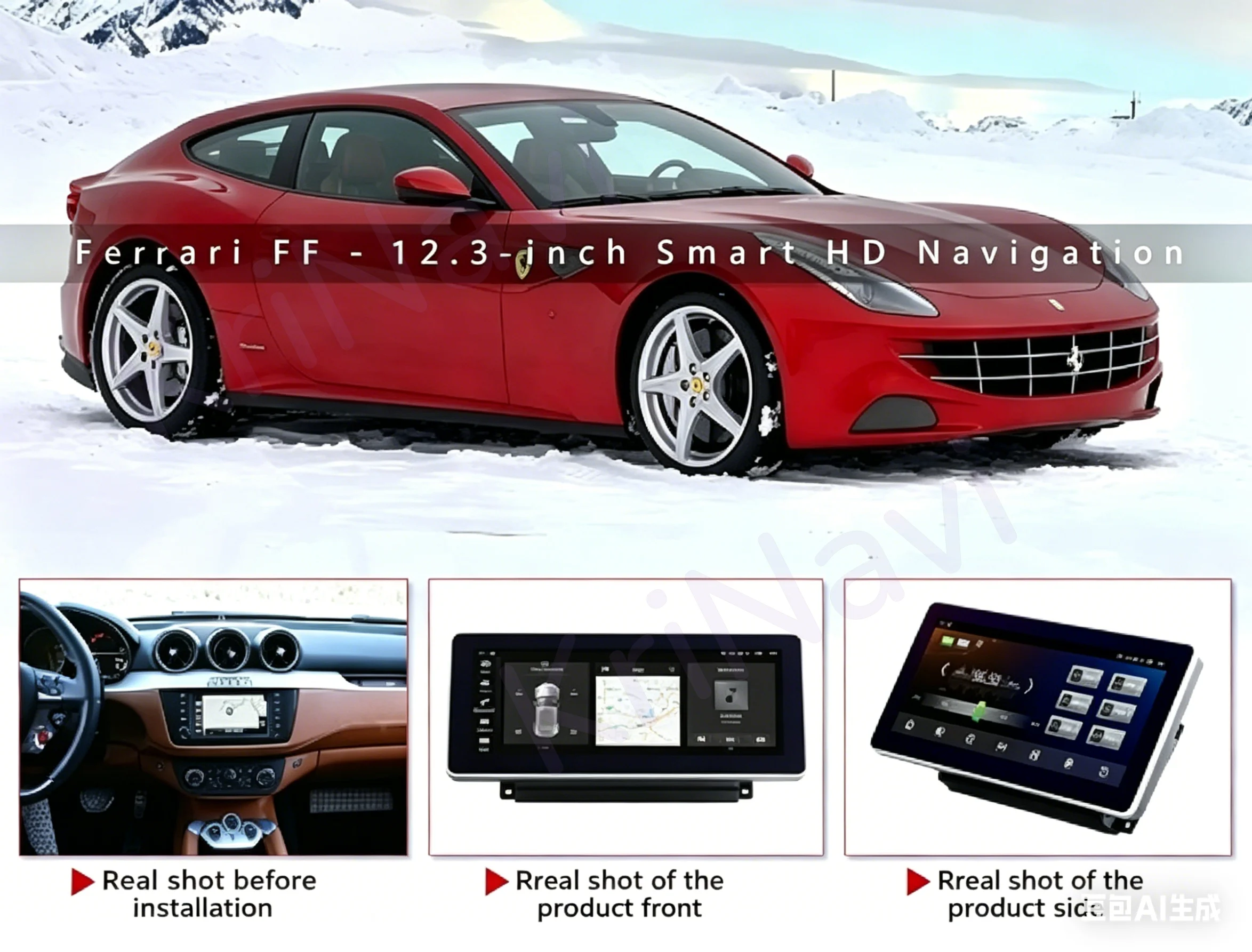 Wirreless Carplay 12.3“ Car Radio For Ferrari FF 2011 2012 2013 2014 2015 2016 Android Multimedia Player Car Navigation Screen