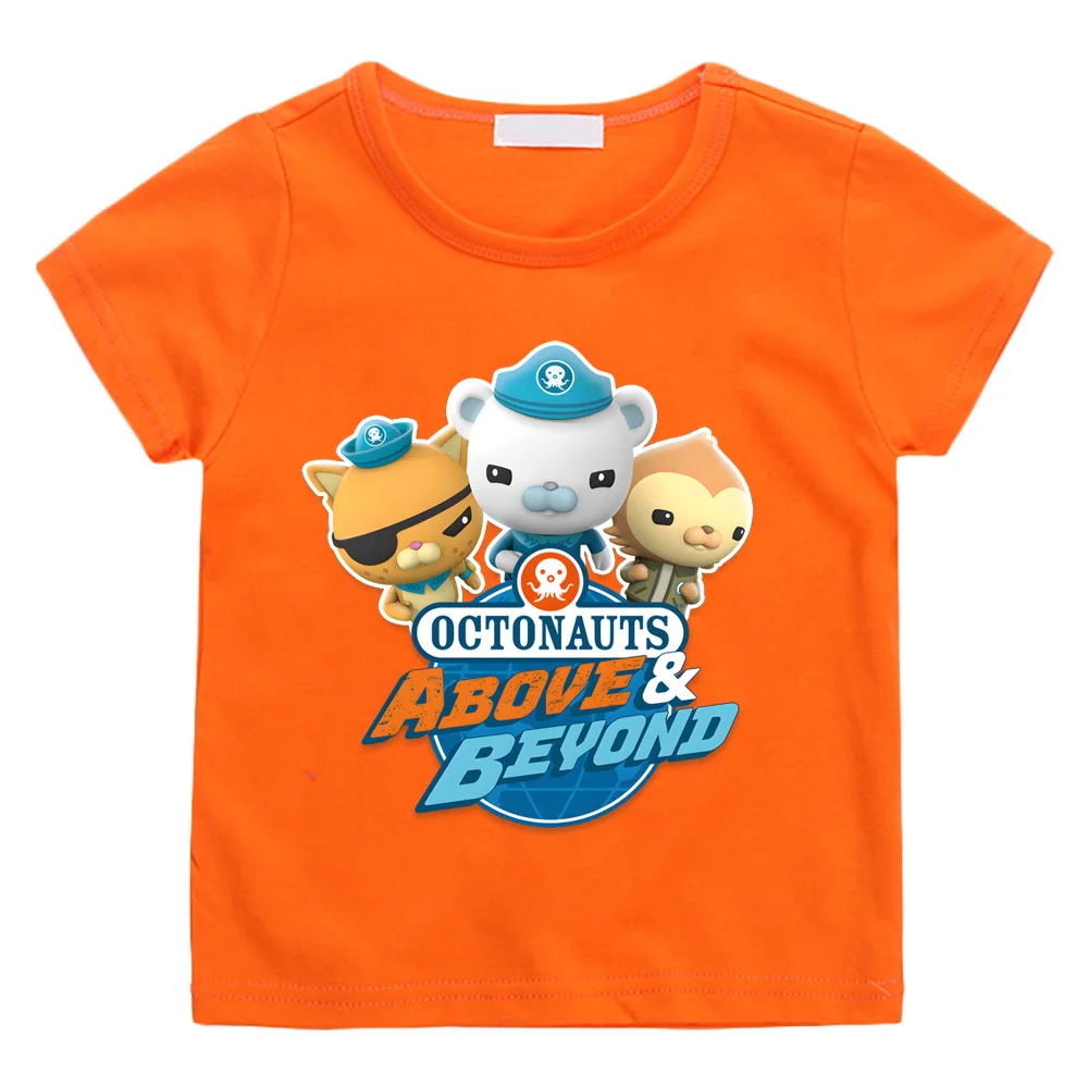 The Octonauts Children\'s Round Neck T-shirt for Boys Age 3-12 Short Sleeved Casual Summer T-shirt Print Fashionable Little Girls