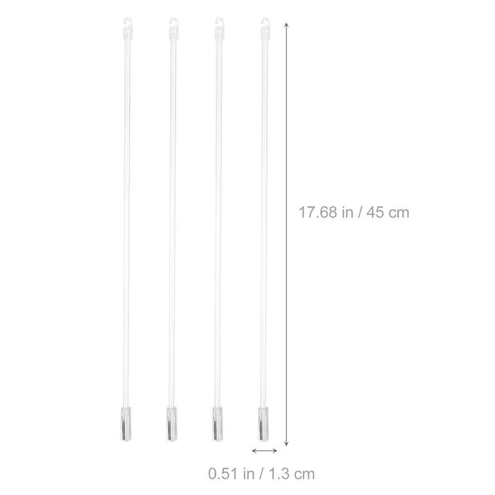 

10Pcs Blind Wand Replacement 17 Inch Curtain Rod Accessory Transparent Long Window Blind Stick Easy Fit