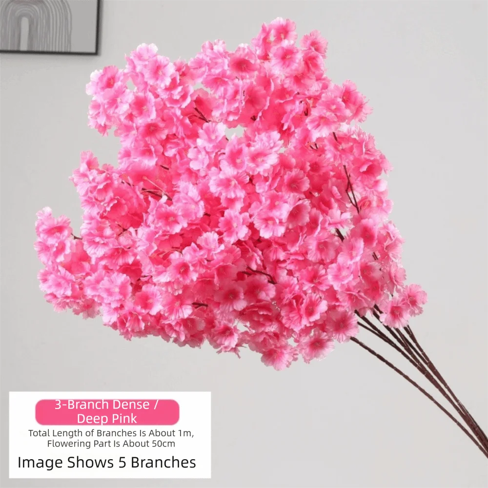 

Simulation Branch Artificial Cherry Blossom Encrypted Cherry Multiple Color Fake Flowers Spring Cherry Vase Ornaments