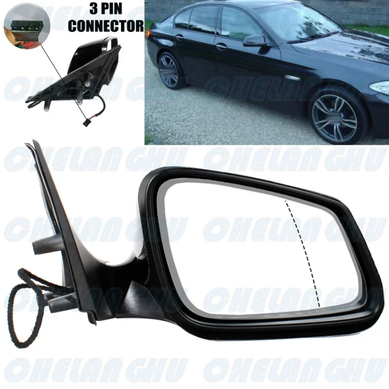 

For BMW E60 E61 LCI 520i 523i 525i 528i 530i 535i 540i 550i 2008 2009 2010 Right 3Pin Black Painted Auto Dimming Mirror Assembly