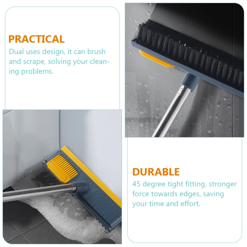 

Floor Scrub Brush Telescopic 38cm Dual-Use Scraper and Brush for Bathroom Deck Grout Cleaning Shower Scrubber Grout Cleaner