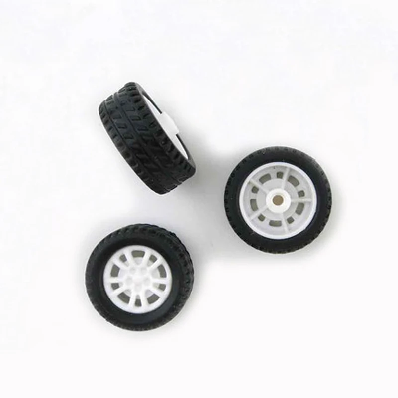 20pcs Mini Car Wheels 20mm*8mm Small Rubber Tires with 1.9mm Shaft Hole for DIY Toys RC Model Assembly Accessories