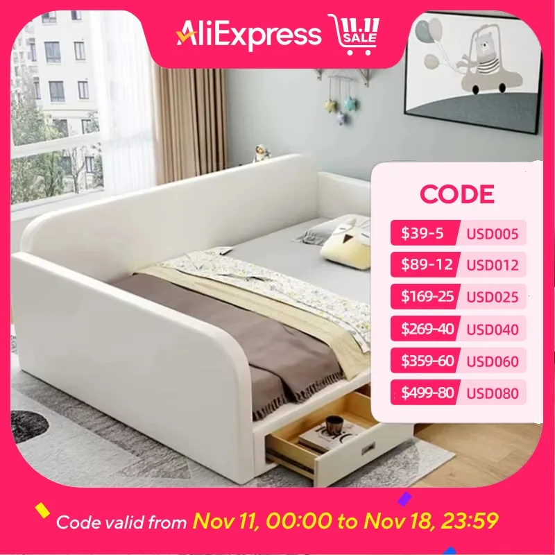 

Modern White Double Bed Designer Waterproof Storage Full Size luxury Bed Frame modular Platform Letto Matrimoniale Furniture