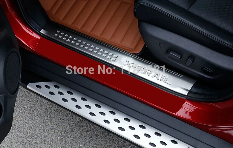 For Nissan X-Trail Rogue 2014 2015 2016 Stainless Steel Interior door sill Protectors Car Accessories Stickers