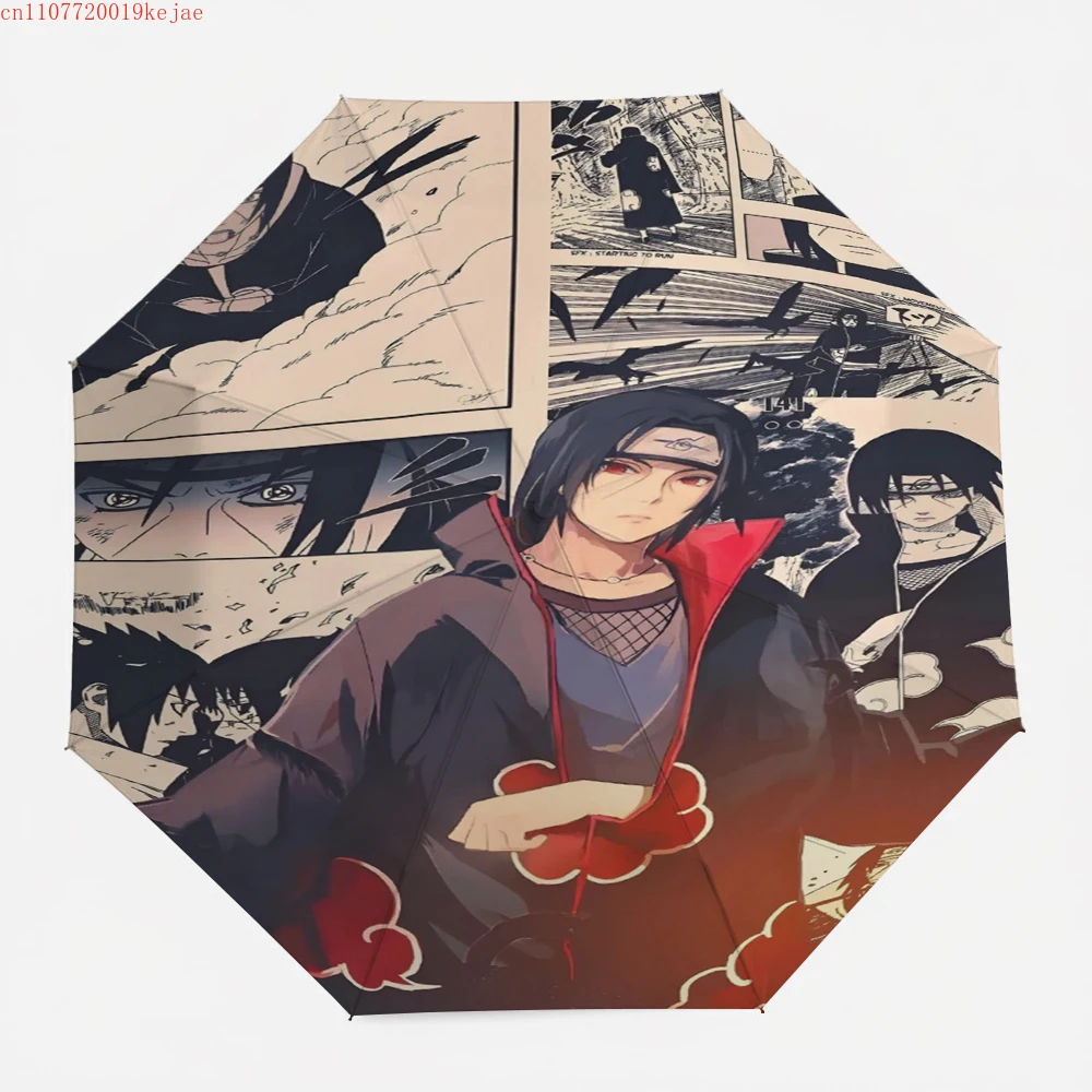 

NARUTO Uchiha Itachi Akatsuki Vintage Comic Layout Umbrella Sun Protection Foldable Dual-Use Umbrella for Anime Lovers & Travel