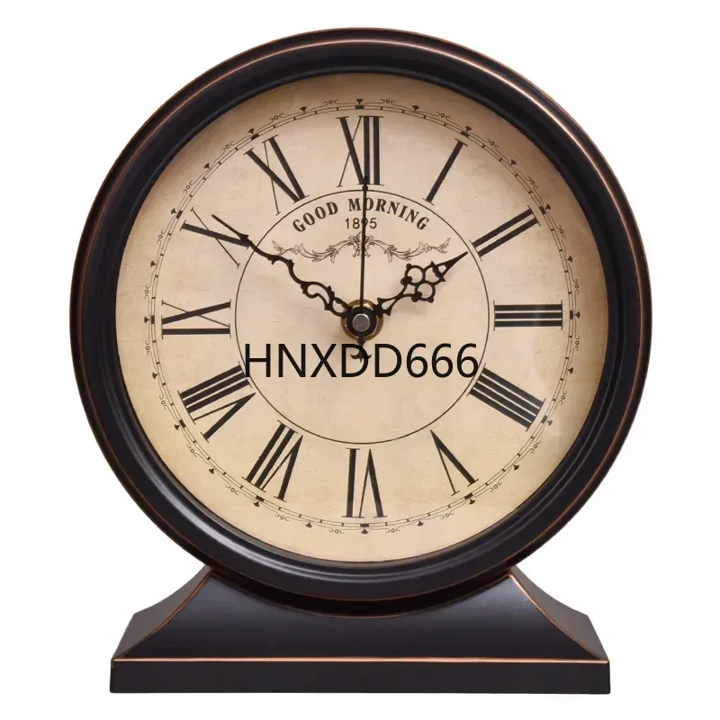 

American Country Retro Clock for Living Room Atmospheric Antique Clock for Home Desktop Clock Bedroom European Table
