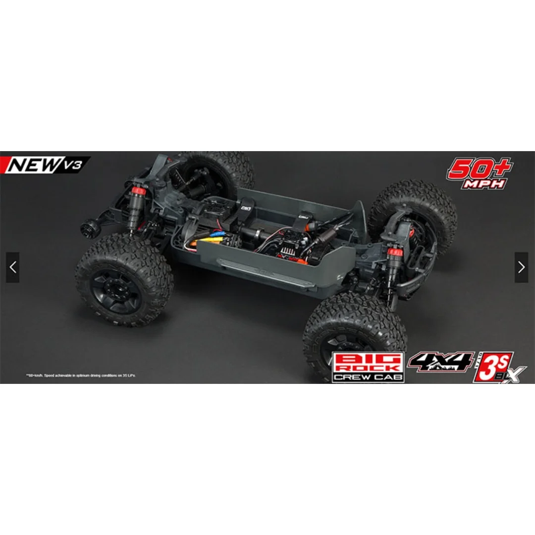 ARRMA New V3 1/10 4WD RC Альпинистский автомобиль Электрический 3S Big Rock Crew Cab Monster Truck Модель внедорожника с дистанционным управлением