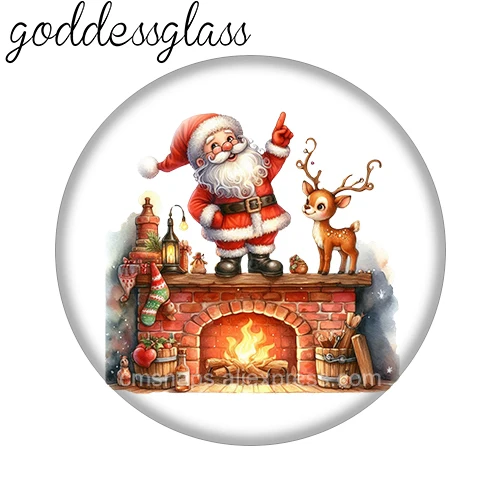 مضحك سانتا كلوز عيد ميلاد سعيد سنة جديدة سعيدة لطيف 12 مللي متر/18 مللي متر/20 مللي متر/25 مللي متر صورة مستديرة الزجاج كابوشون ظهر مسطح صنع النتائج