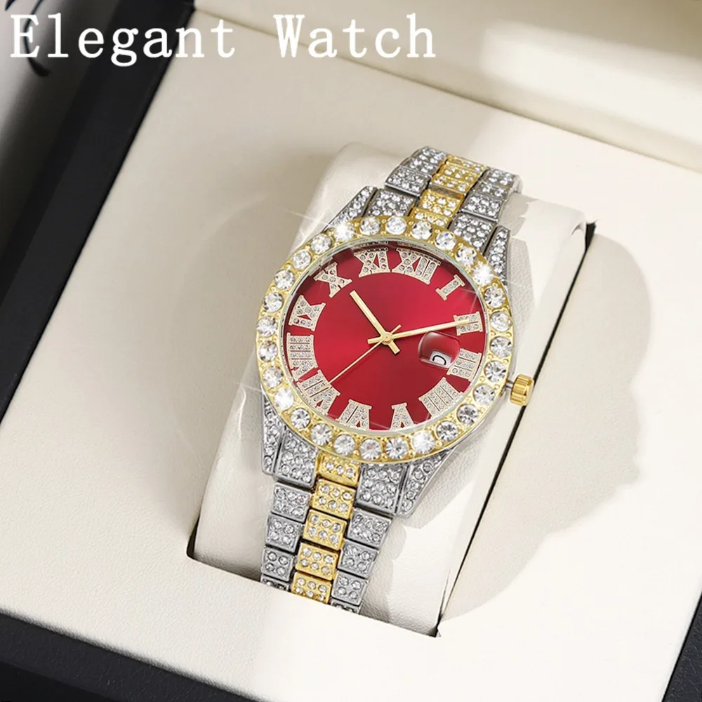 Relógio masculino, relógio de quartzo da moda masculina, mostrador grande em escala romana glamourosa, relógio de moda para homens, presentes para homens.