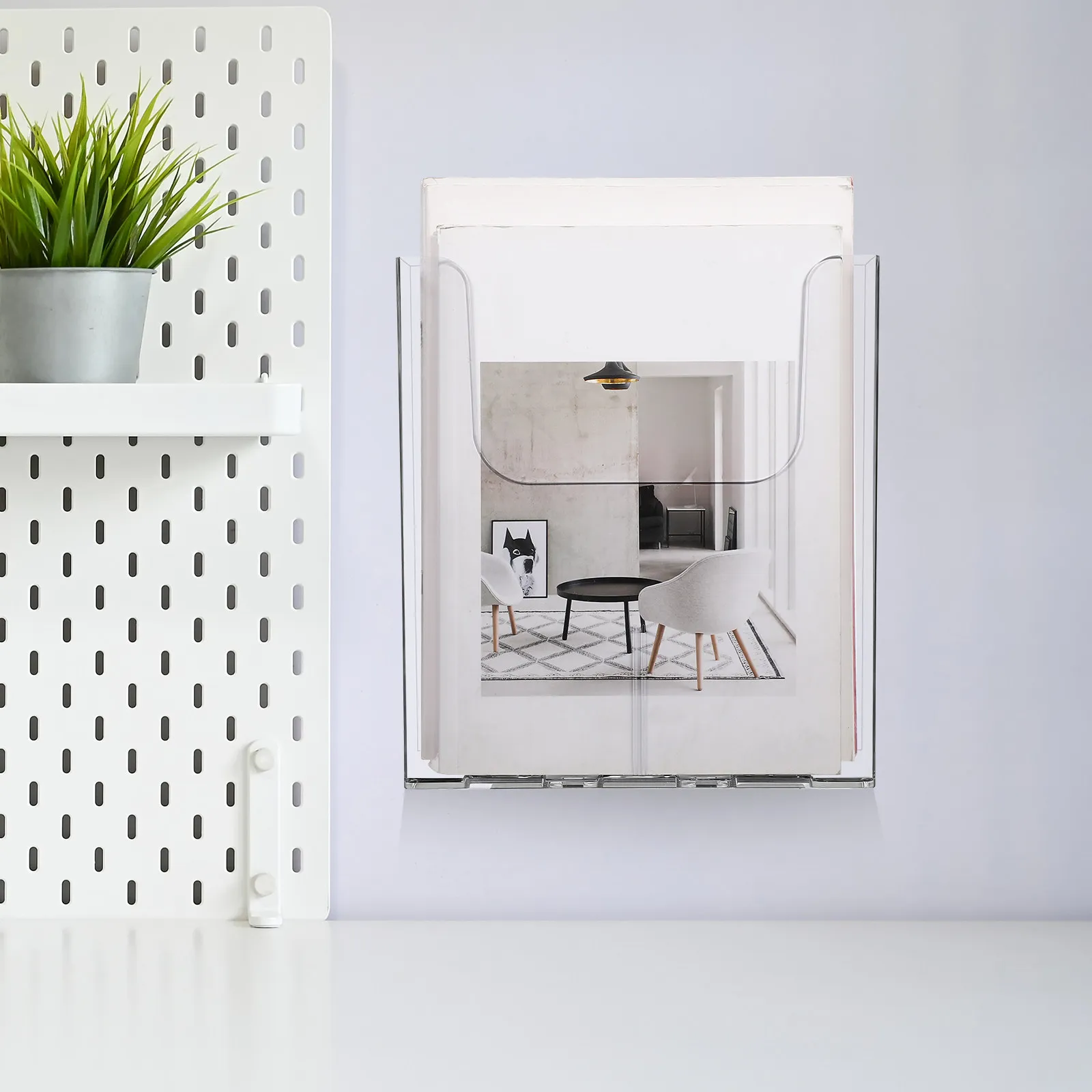 2pcs-sleek-transparent-acrylic-wall-file-organizer-wall-mount-magazine-holder-for-flyers-brochures-menus-literature-rack