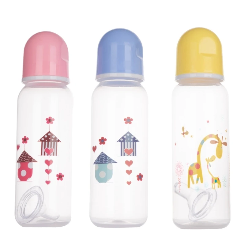 

Lovely-design Baby Milk Bottle Baby Feeding Bottle 250ml Capacity Standard-spout PP Material Baby Bottle 7-inch Height