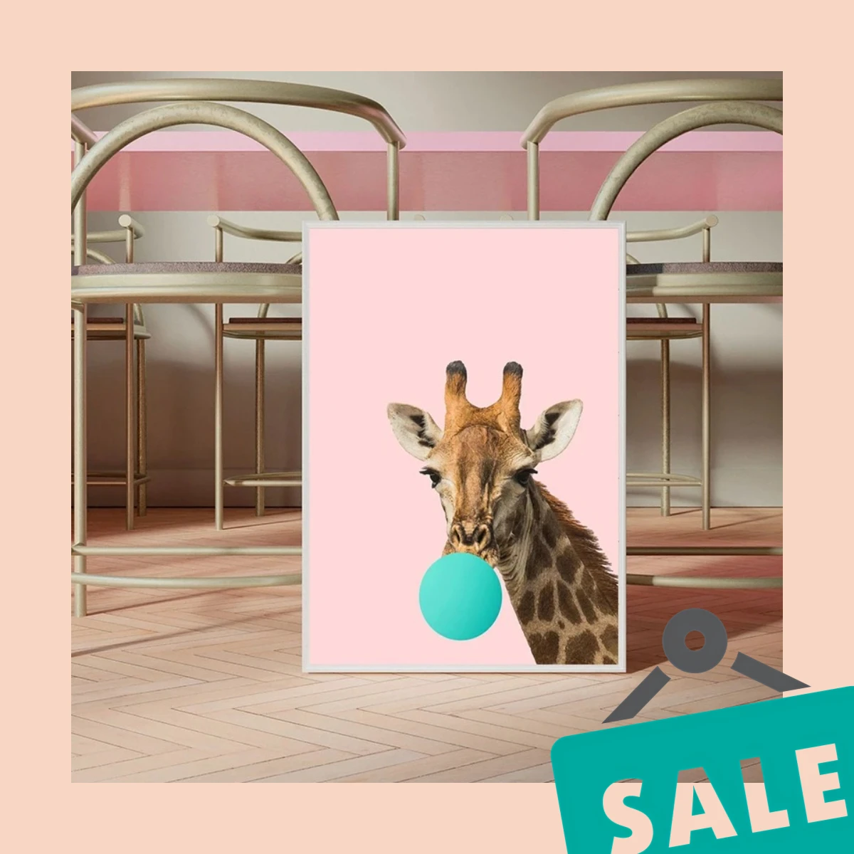 Bubblegum Bear – Contemporary Polar Animal Frameless Canvas for Home Room Gallery Wall Decoration 2026