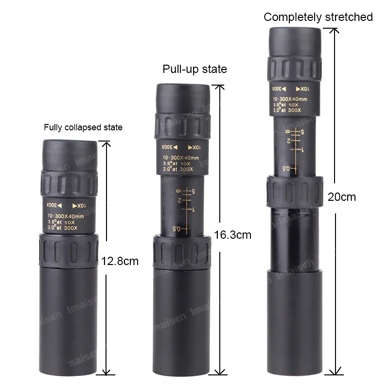 

Adult professional grade birding zoom 10-300x40 telescope travel portable high magnification single tube high definition