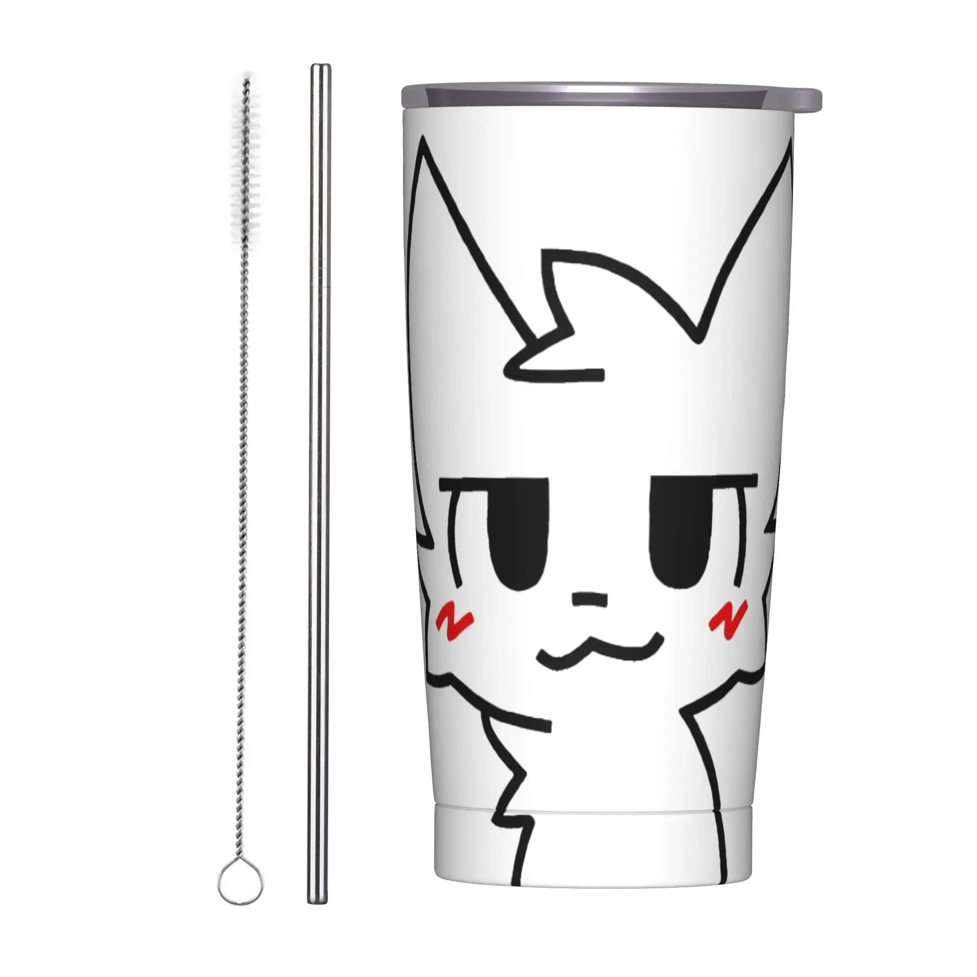 Boykissers Silly Insulated Tumbler with Lid Cat Vacuum Thermal Mug Outdoor Travel Water Bottle Cup, 20oz