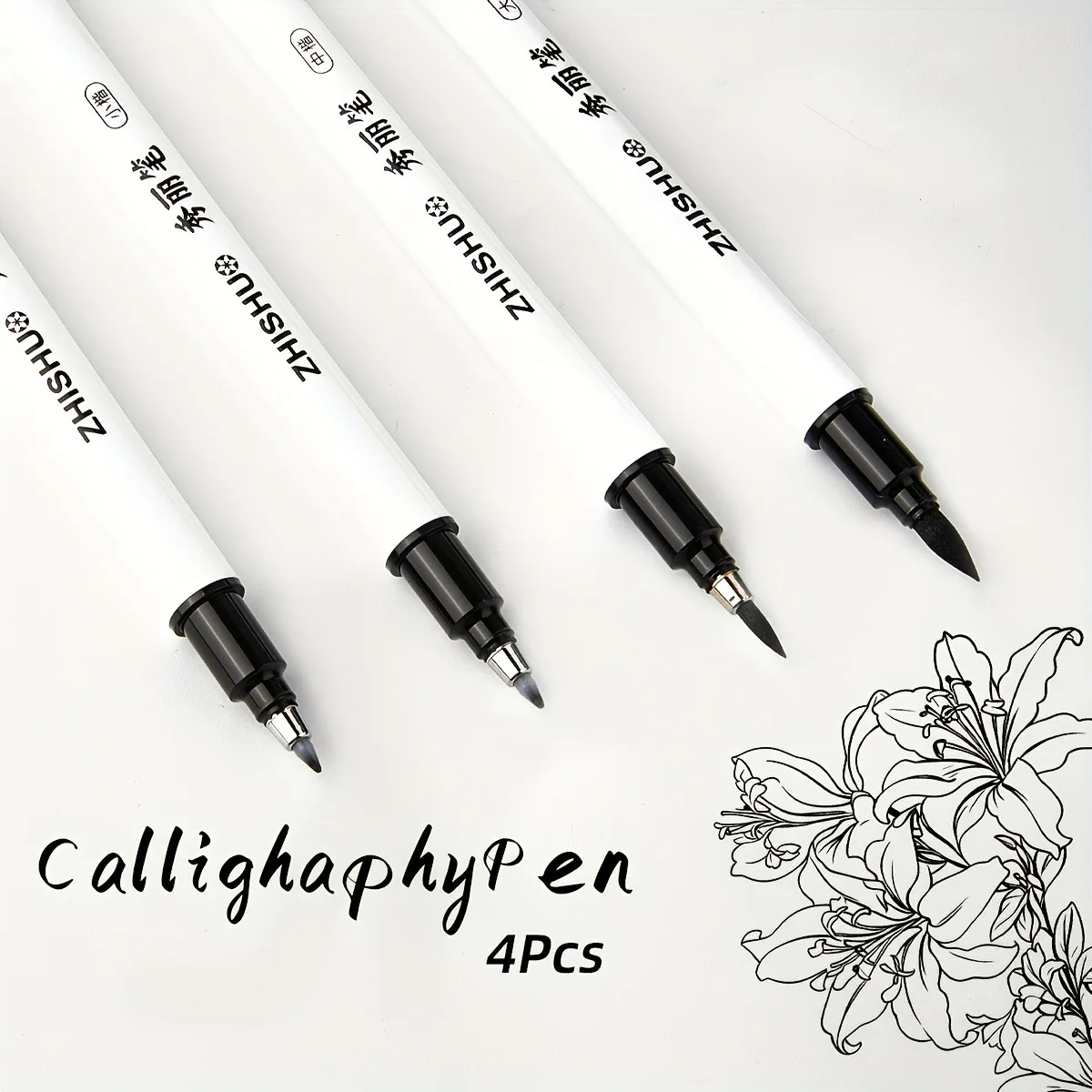 

4pcs Small Kai Soft Pen Drawing Hook Line Soft Drawing Pen Eco friendly Mark Pen Graffiti Handbag Pen Does Not Fade