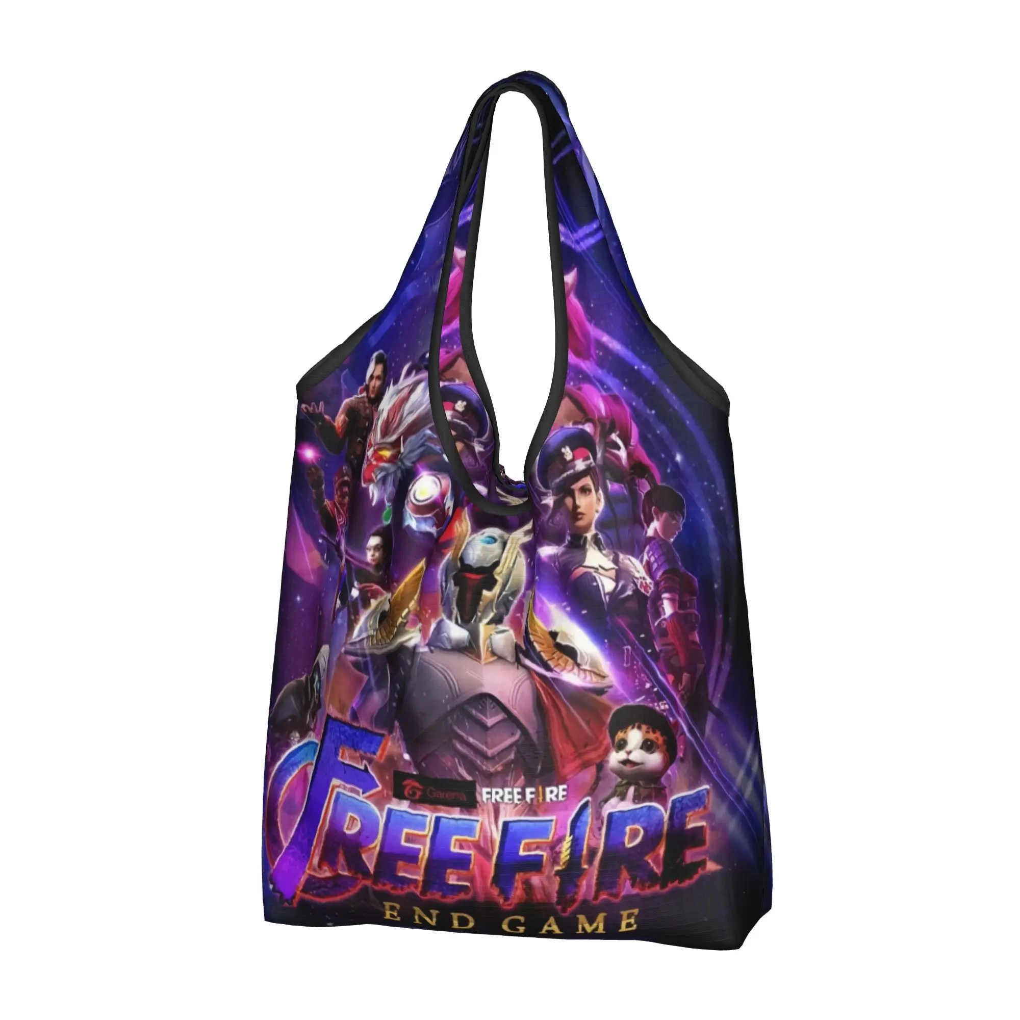 Reusable Garena Free Fire Game  Shopping Bag Women Tote Bag Portable  Groceries Shopper Bags