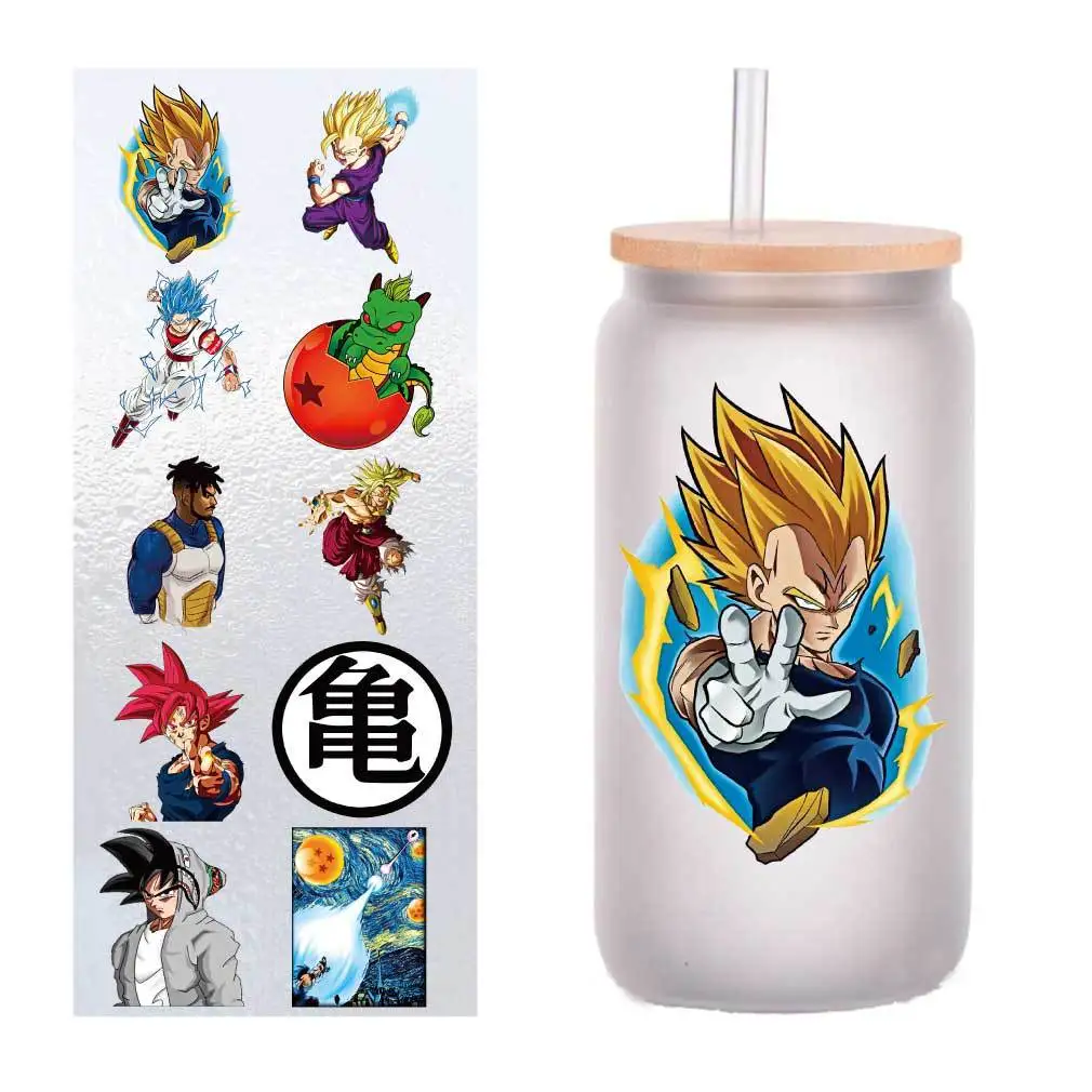 

10 pieces/pack the Monkey King Saiyan UV transfer stickers Crystal label Cup stickers customized four inches.