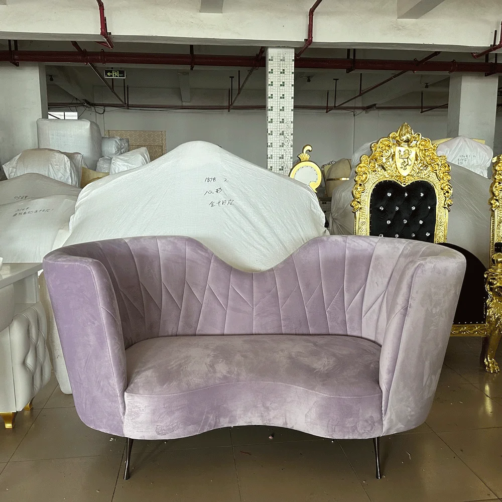 Black Velvet Curved Sofa with Gold Base Modern Luxury Couch for Living Room Hotel Wedding Event Commercial Use