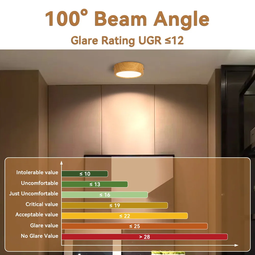 Wood Grain Downlight 3 Color Led Spot Lights Living Room Surface Mounted Ceiling Lamp With Memory Spotlight Indoor Kitchen Decor