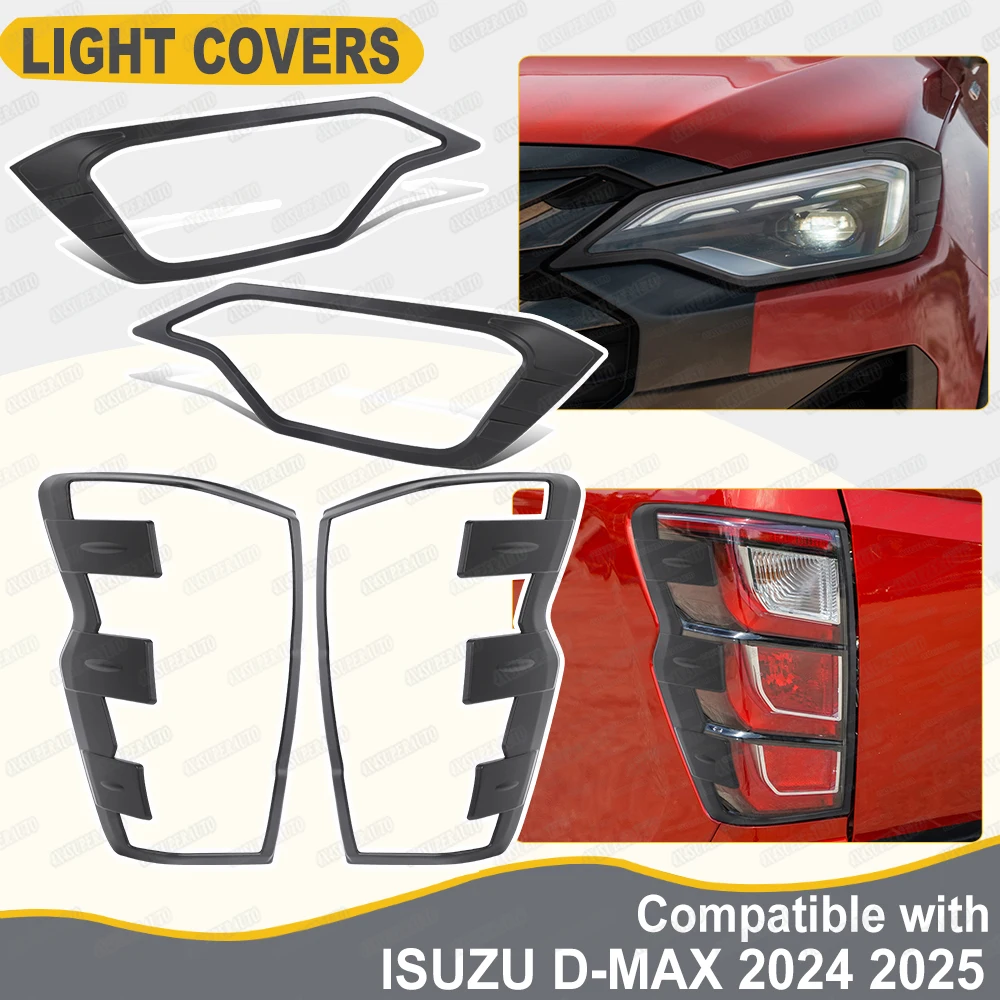 

Headlight Tail Light Covers Trim for ISUZU D-Max DL40 V-Cross 2024 2025 Matte Black Lamp Hood Body Kits Car Exterior Accessories