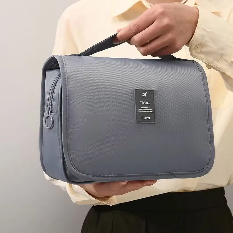 Hochwertige wasserdichte Reise-Kosmetiktasche für Damen – Hängende Toilettenartikel-Organizer-Tasche mit Haken, geräumiger Badezimmer-Waschbeutel & Nass-Trocken-Trennung – Detail 13