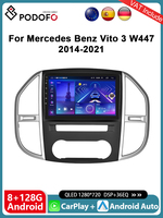 Podofo 4G CarPlay Android Radio For Mercedes Benz Vito 3 W447 2014-2021 Car Multimedia Player 2din GPS Stereo IPS FM Car Radio