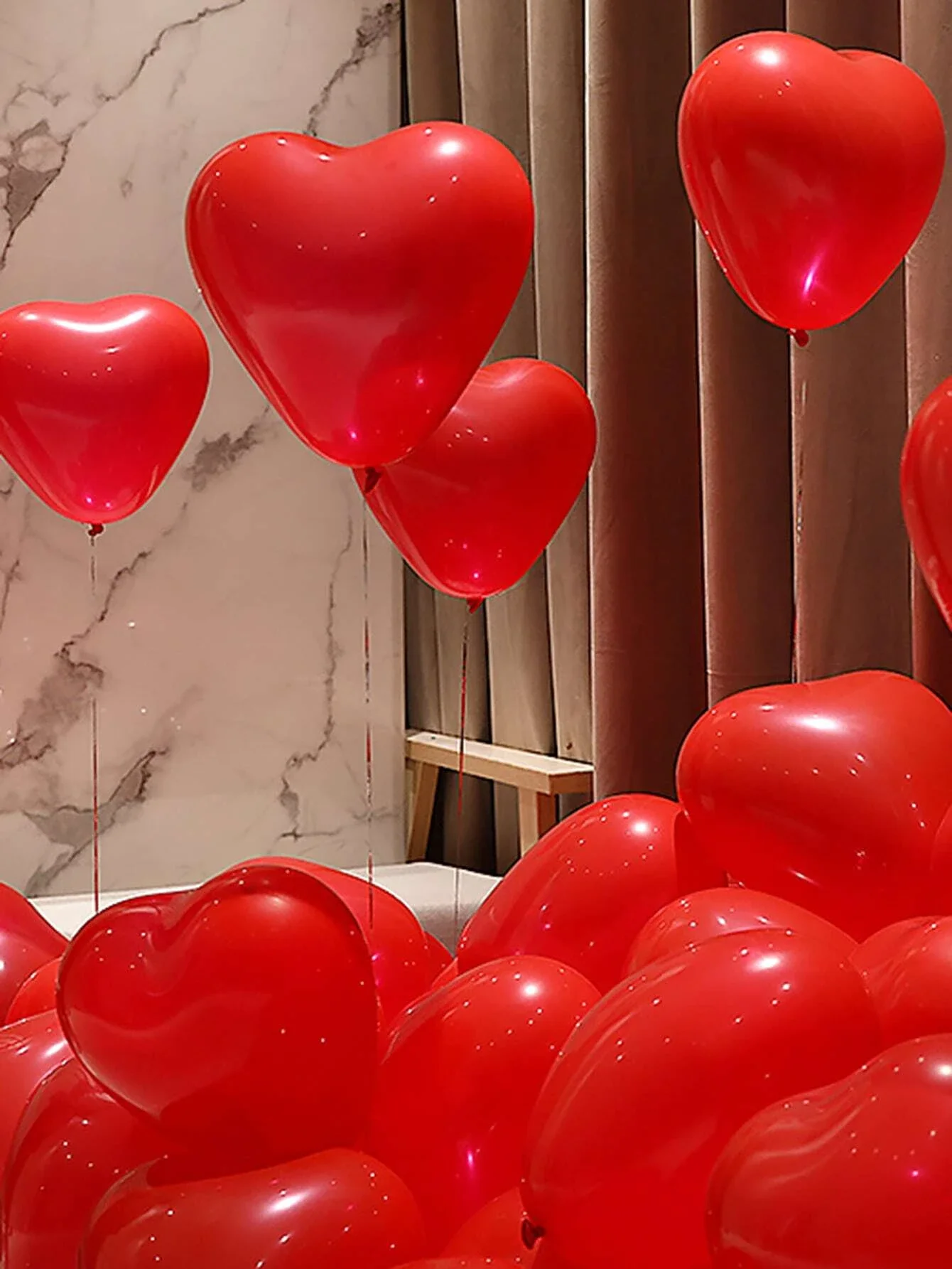 20Pcs Heart Shaped Balloons Red Pink Black Latex Balloon for DIY Valentine\'s Day Engagement Wedding Party Anniversary Decoration