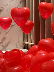 20Pcs Heart Shaped Balloons Red Pink Black Latex Balloon for DIY Valentine's Day Engagement Wedding Party Anniversary Decoration