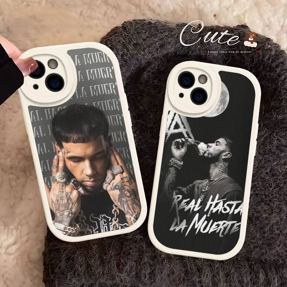 Rapper Anuel AA Music Leather Phone Case For IPhone 16 15 14 13 11 12 Pro Max Mini Plus Back Cover