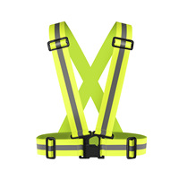 Reflective Safety Vests Lightweight Adjustable Elastic Vest Jacket Hi Vis Reflective Strips for Traffic Control Running Cycling