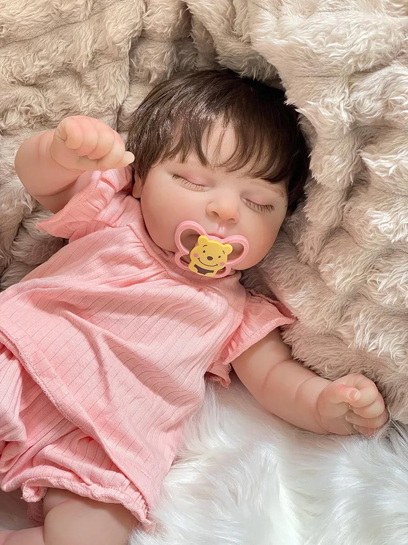 Cokela 20 بوصة/50 سنتيمتر دمية طفل حقيقي تولد من جديد دمية لمسة ناعمة واقعية سيليكون تولد من جديد دمية طفل مع شعر اصطناعي مزروع