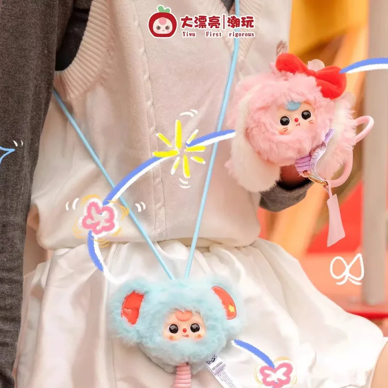 New Baby Three Phone Lanyard Series Genuine Blind Box Soft Vinyl Cute Doll Figure Mystery Box Collection Kids Girl Gift Toy Gift