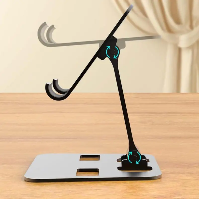 Folding Phone Stand For Desk Aluminum Adjustable Stand Aluminum Stand For Home & Work Sturdy & Stable Phone Accessories For Desk