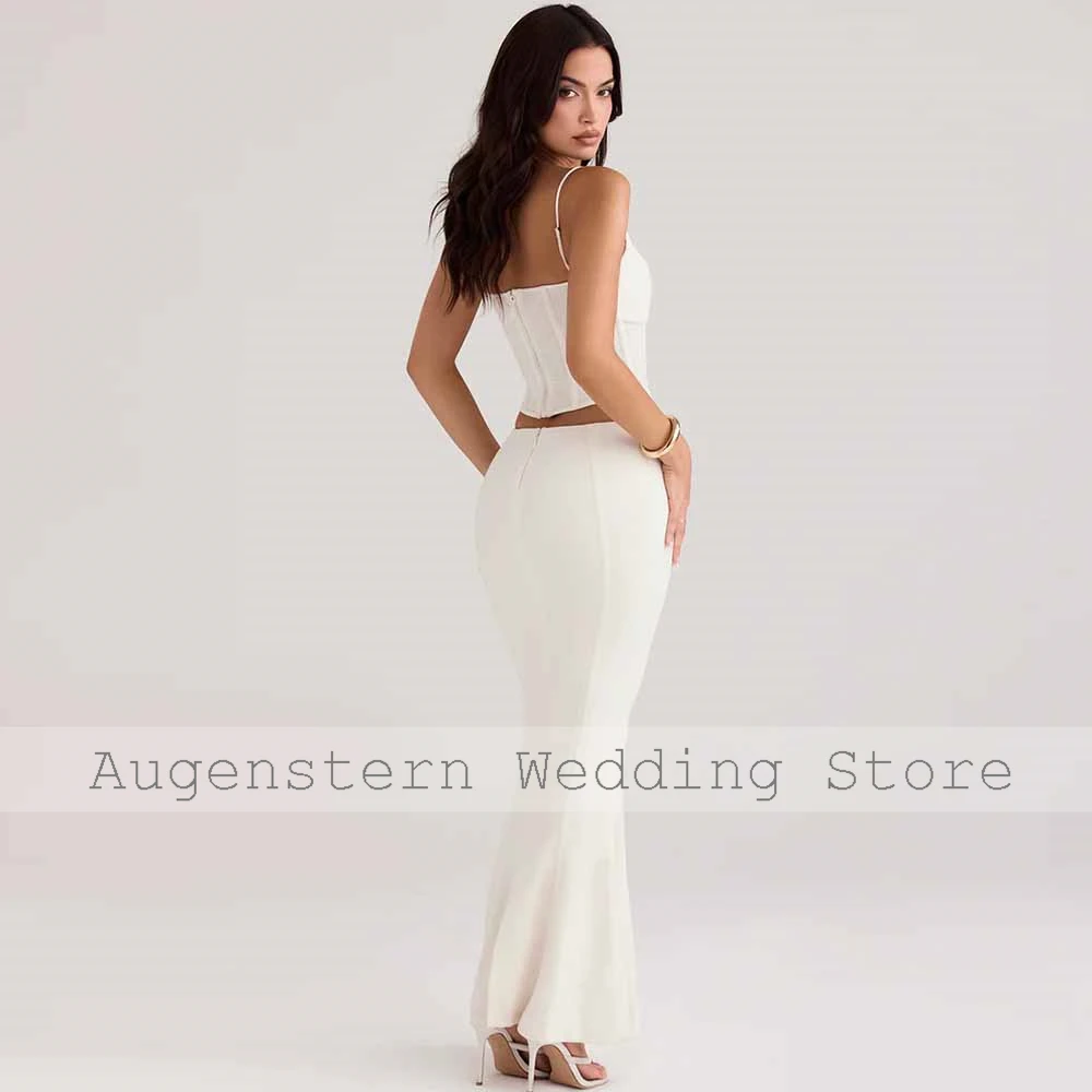 Sexy Hall Wedding Dresses Jersey Mermaid/Trumpet Bridal Dress White Spaghetti strap Hollow Zipper Wedding Party Dres Maxi 2025