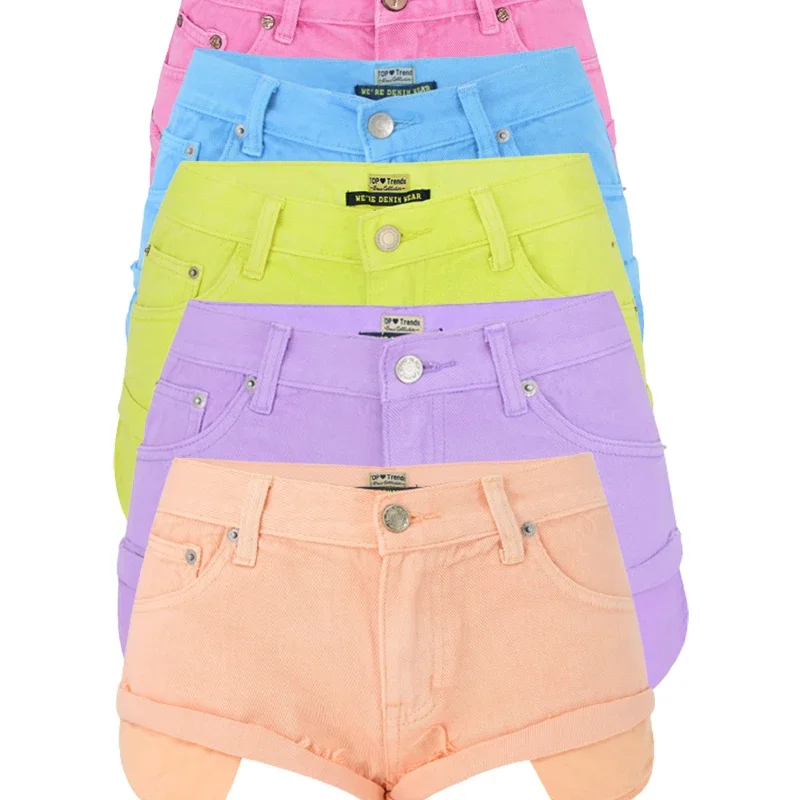 

Candy Shorts Women New Summer Ripped Low Waist Jeans Denim Shorts Ropa De Mujer