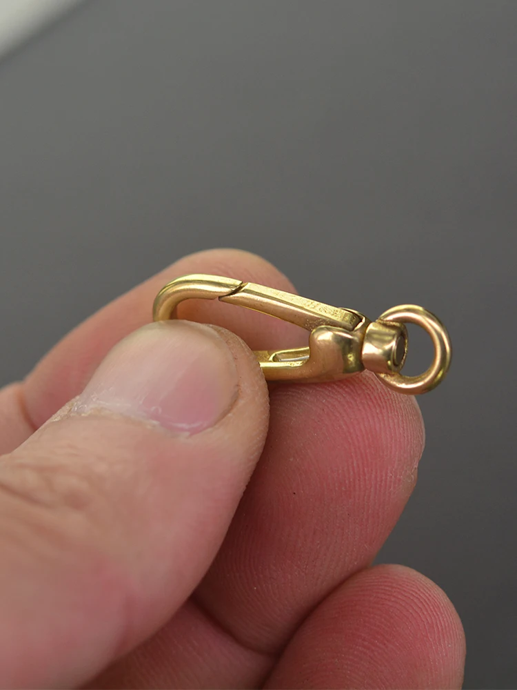 2 pcs 28mm new design Korea mini small Solid brass drop Pocket Watch Swivel Clip Chain spring Snap Hook Buckle  DIY view 4