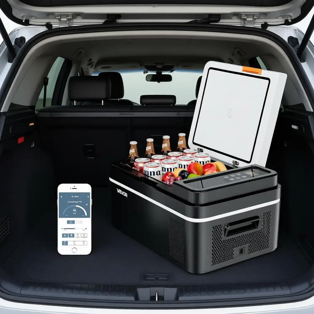 

Электрический охладитель Compror DC 12/24V AC100-240V, -4 ° до 68 ° Автомобильный холодильник с управлением через приложение, 21 QT, портативный, для автомобилей, автодомов, кемпингов, Бразилия