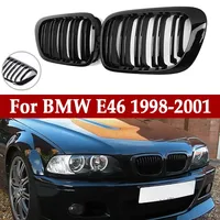 For BMW 3-Series E46 Grill 1998-2001 2/4 Doors Car Front Kidney Grill 318i 320i 325i 330i Gloss Black Racing Grille Accessories