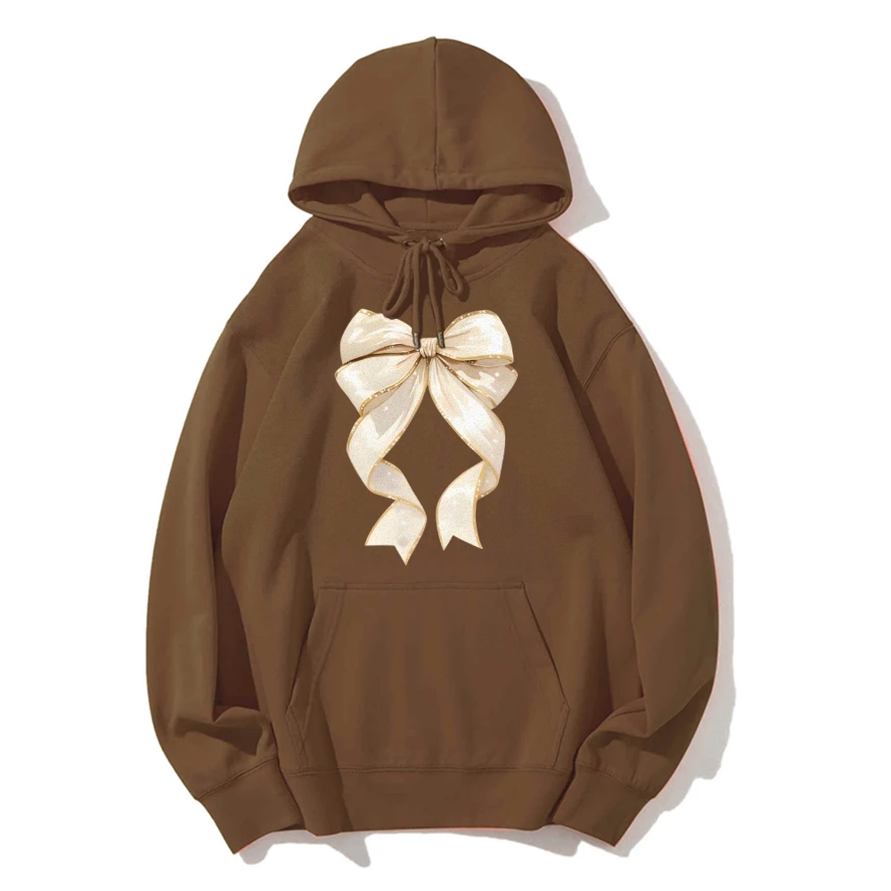 Duża kokarda, elegancka, delikatna i kobieca bluza z kapturem w stylu Y2k z grafiką, proste ubrania, miękki materiał na szykowne, codzienne stylizacje.
