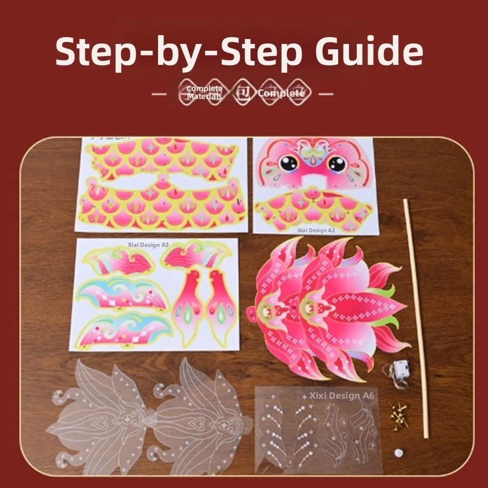 Handmade Diy Mid-Autumn Festival Lantern Blessings Good Luck Fish Lantern Luminous Chinese Traditional