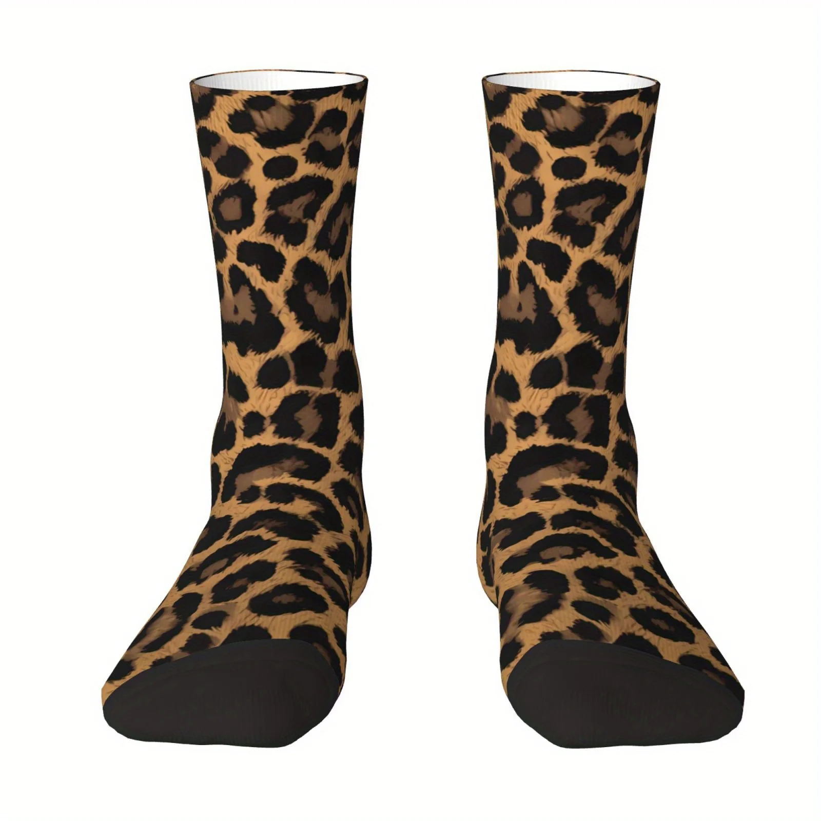 Gradient Leopard Print Socks Breathable Moisture Wicking Fabric for Outdoor Fitness Basketball Running Casual Wear Sock