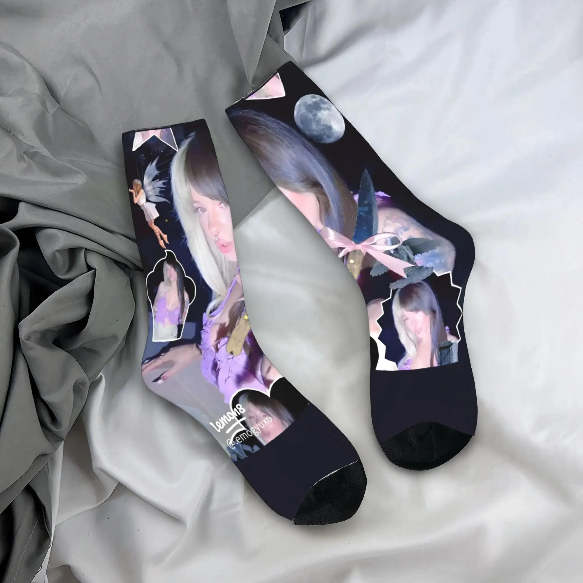 メラニー・マルティネス柄靴下グラフィックストッキングノンスリップ女性男性靴下ソフト秋レトロ登山靴下