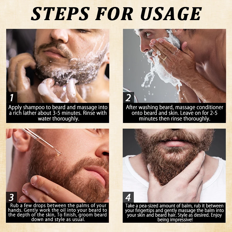 عيد الميلاد العناية باللحية هدية صندوق للزوج/صديقها اللحية بلسم تغذي مرطب الشارب محسن النفط مكافحة تساقط الشعر الشامبو