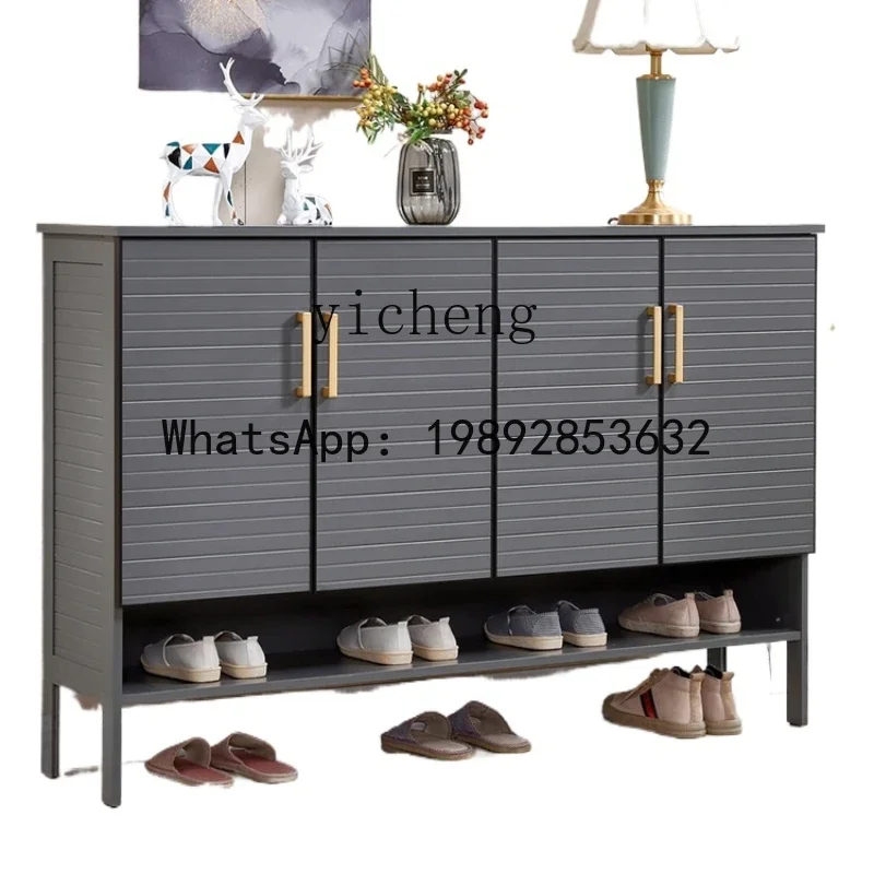 Outdoor Aluminum Alloy Shoe Cabinet Home Doorway Outdoor Balcony Waterproof and Sun Protection Gray Large Capacity Locker